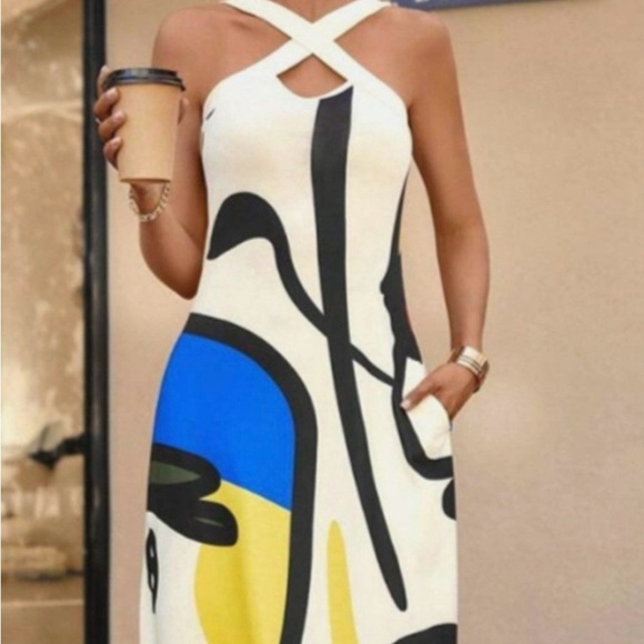 STYLEWE Cream Strapless Sundress Sleeveless Casual - Picture 1 of 3